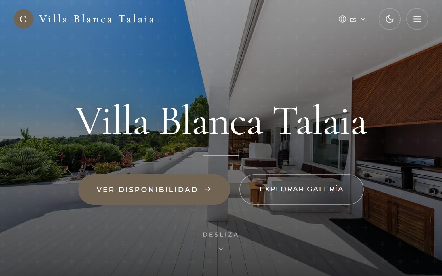 Website of Villa Blanca Talaia