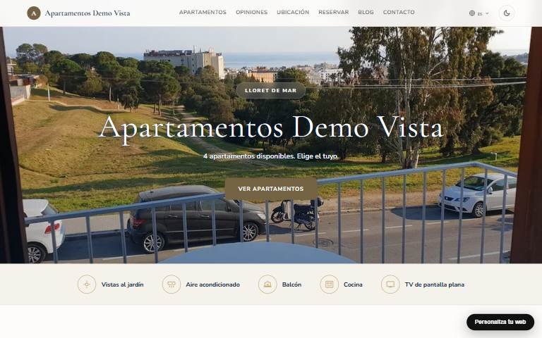Website of Apartamentos Demo Vista